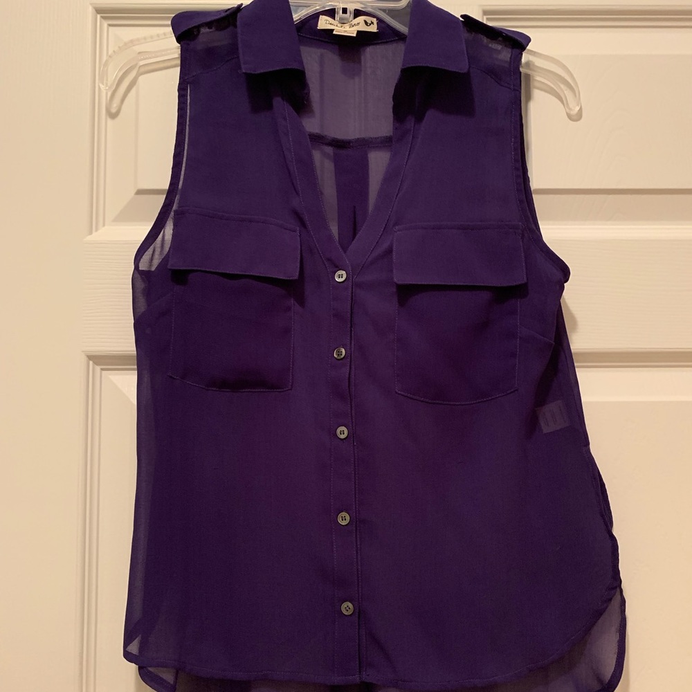 Purple Sheer Sleeveless Top